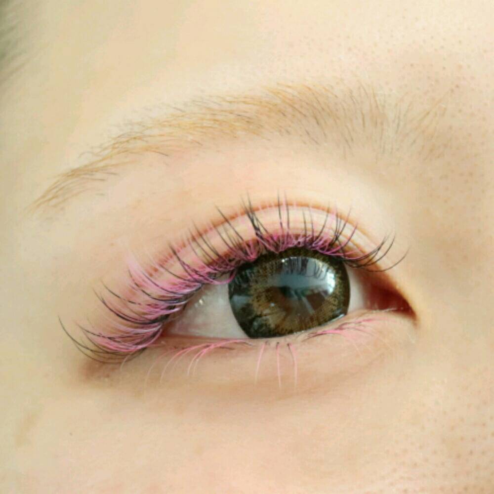 人気のミックスデザイン×ピンク♥下まつ毛も★
