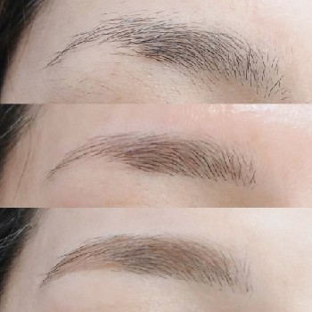 40代女性の眉ワックス後の比較写真。眉周りを自然に整えることで眉の形が分かりやすくなり、毎日のメイクがしやすい印象になっている