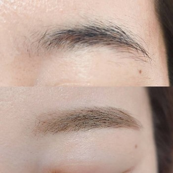 自然ン仕上がりの眉毛。お顔全体のバランスに合わせてデザインし、清潔感のある整った眉毛に。